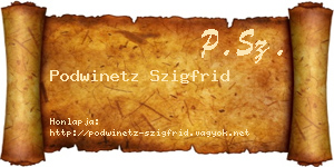 Podwinetz Szigfrid névjegykártya